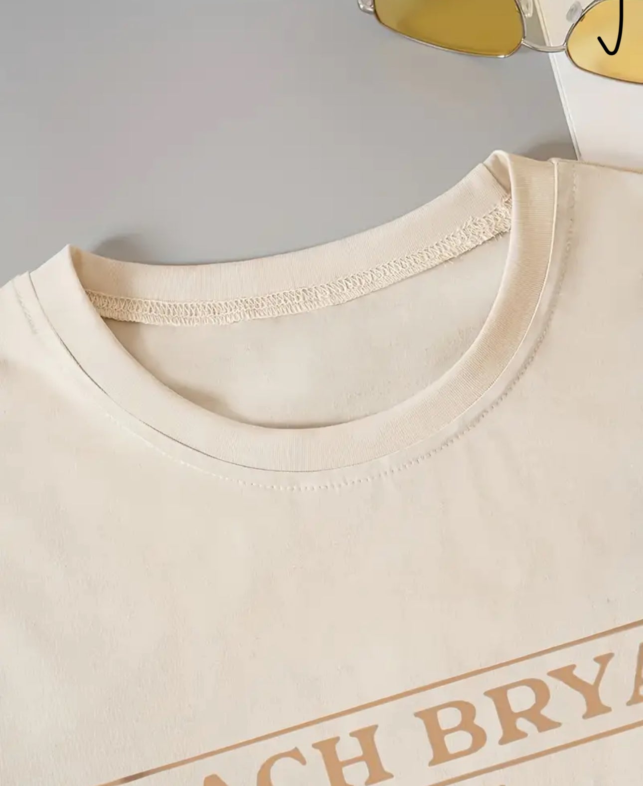 Zach Bryan Horse Riding & Letter Print T-Shirt Cream Graphic T-Shirt
