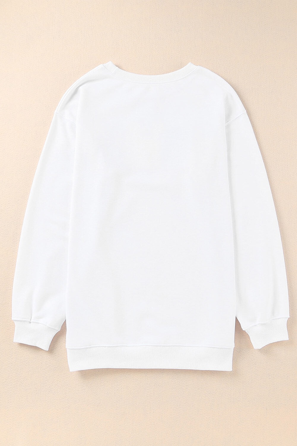 White HOWDY Letter Color Block Print Oversized Sweatshirt